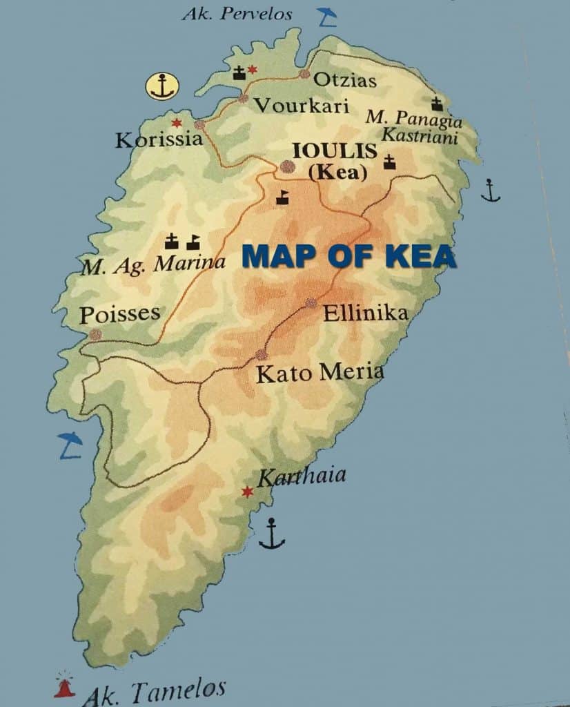 Map of Kea | large map of Kea island Greece