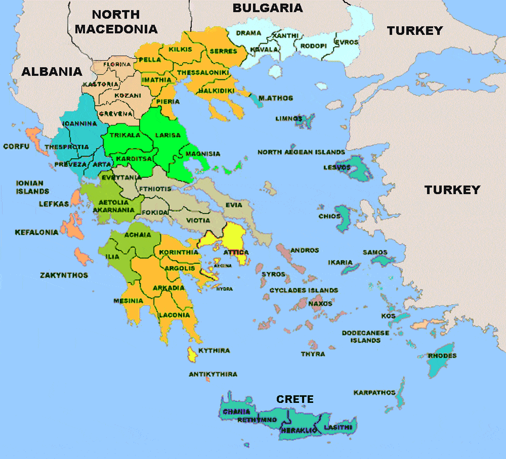 Detailed Maps of Greece and the Greek islands