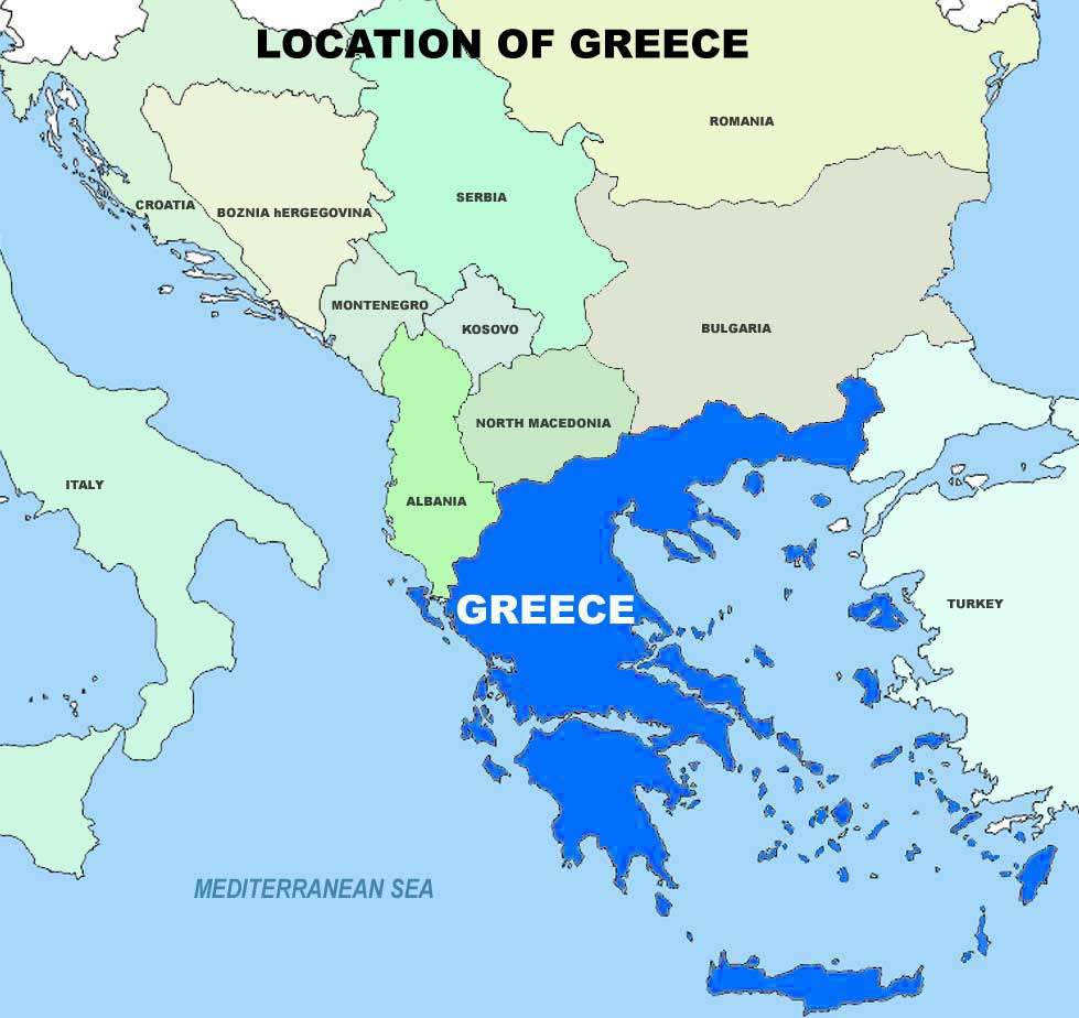 Location of Greece Map