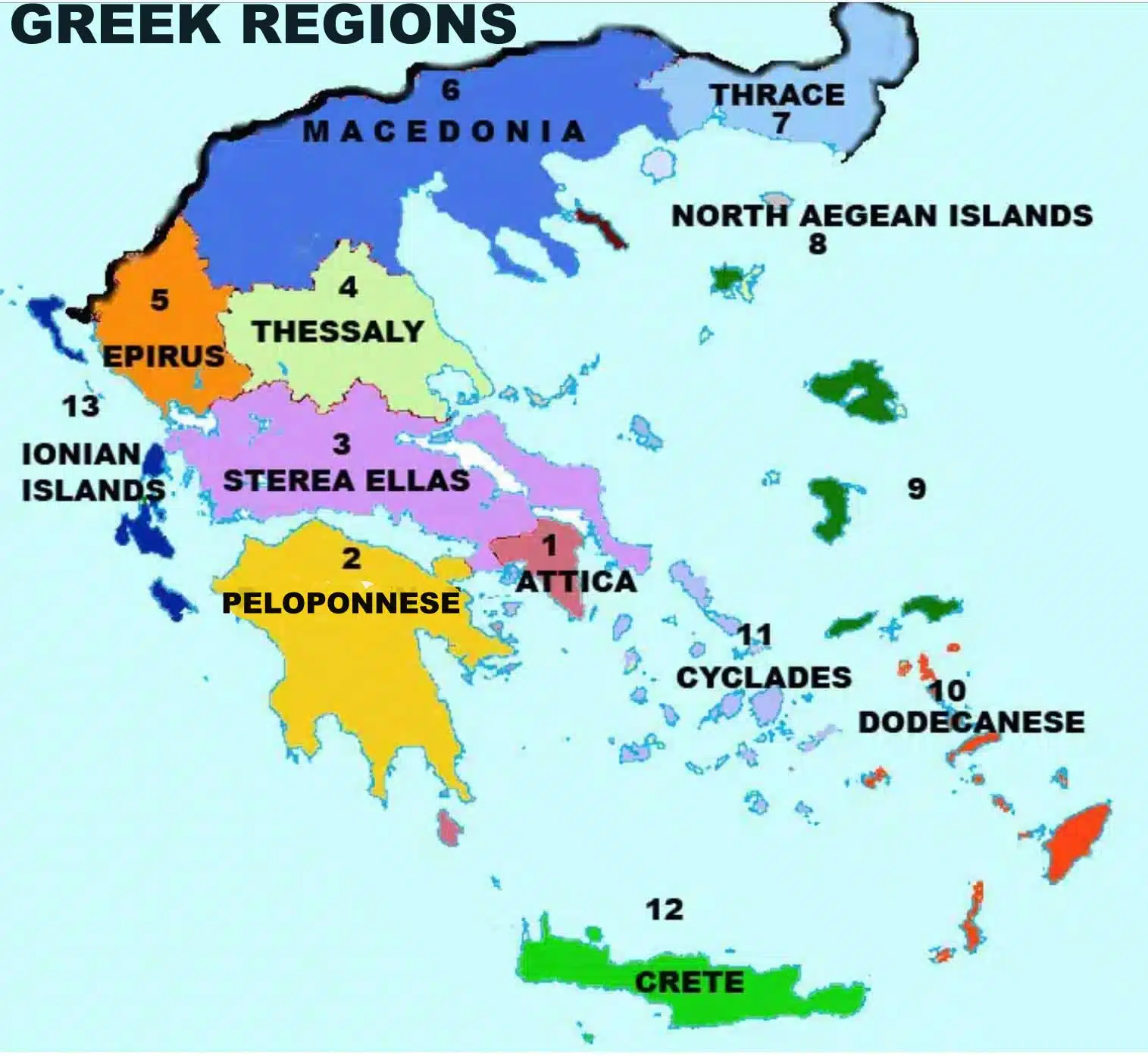 Greek regions Map