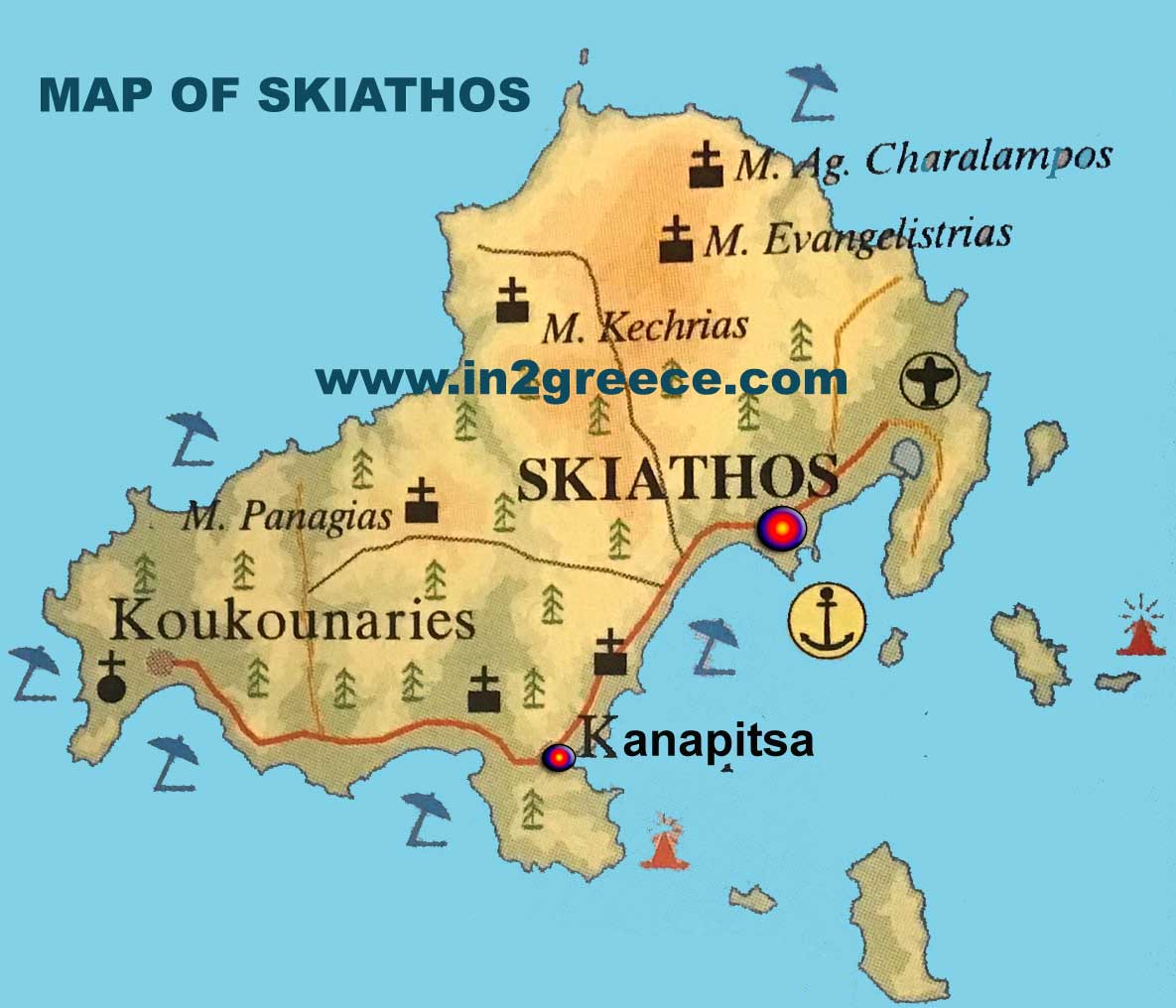 Skiathos Map 